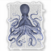 Blauwe octopus sticker (Voorkant)