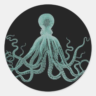 Blauwe octopus stickers