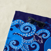 Blauwe octopus strandlaken (In situ)