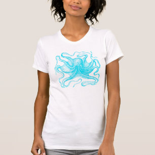 Blauwe octopus t-shirt