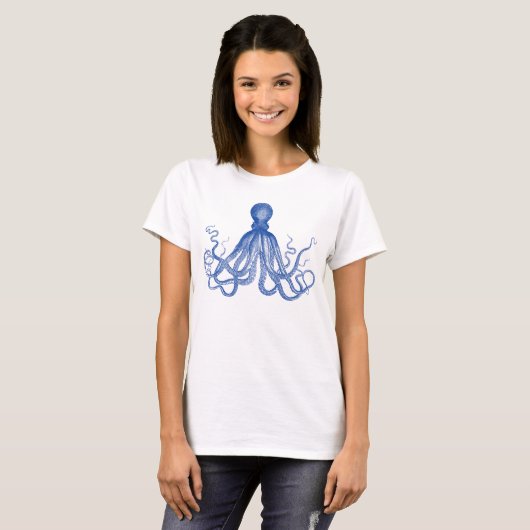 blauwe octopus t-shirt (Voorkant volledig)
