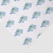 Blauwe Octopus Waterverf Pattern Beach Tissuepapier (Detail)