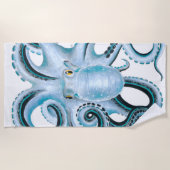 Blauwe Octopusinkt & Marker Strandlaken (Voorkant)