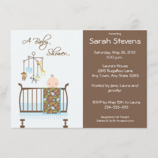 Blauwe Oerwoud Neursery Baby Shower Invitaties Kaart