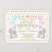 Blauwe of Roze Twins Olifant Geslacht onthullen Ba Kaart (Voorkant / Achterkant)