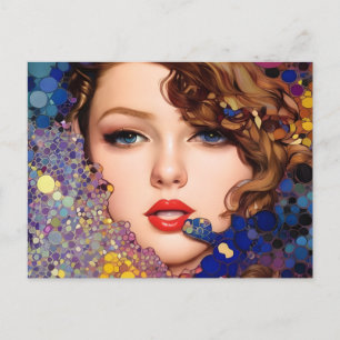 Blauwe Ogen Blond Abstract Briefkaart