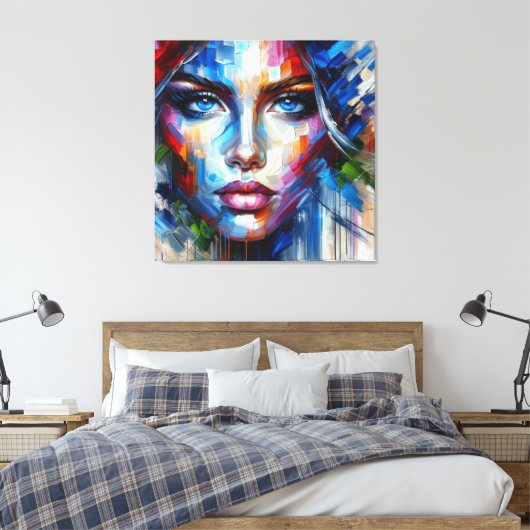 BLAUWE OGEN CANVAS AFDRUK (Insitu (Slaapkamer))