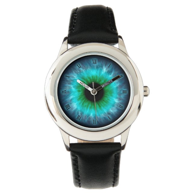 Blauwe ogen iris oogbolhorloge horloge (Voorkant)