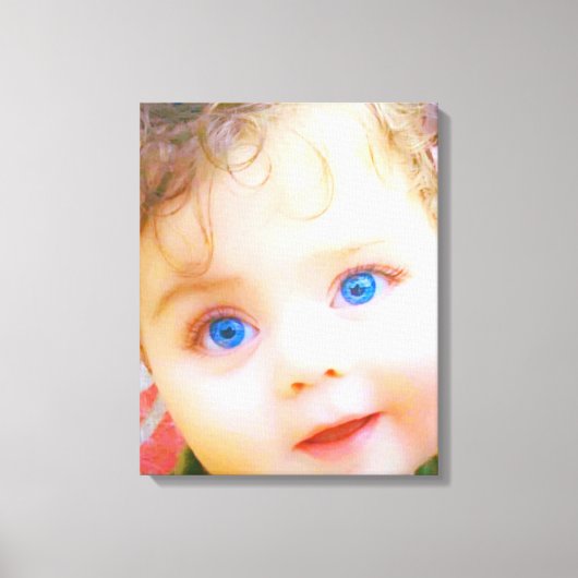 Blauwe ogen kinder canvas afdruk (Voorkant)