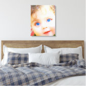 Blauwe ogen kinder canvas afdruk (Insitu (Slaapkamer))