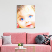 Blauwe ogen kinder canvas afdruk (Insitu (Woonkamer))