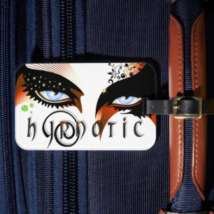 Blauwe ogen Mode make-up Bagagelabel