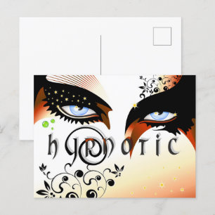 Blauwe ogen Mode make-up Briefkaart