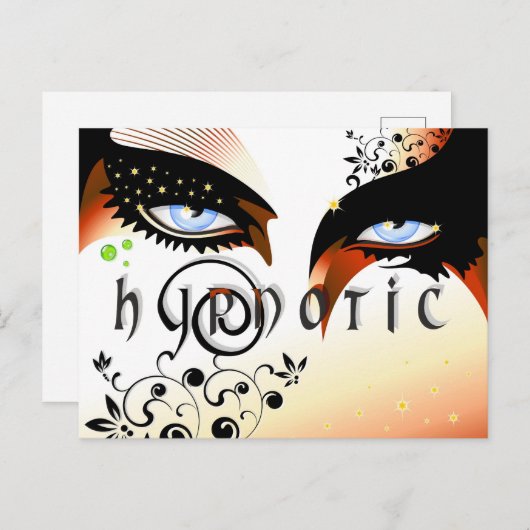 Blauwe ogen Mode make-up Briefkaart (Voorkant / Achterkant)