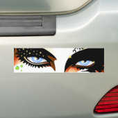 Blauwe ogen Mode make-up Bumpersticker (Op auto)