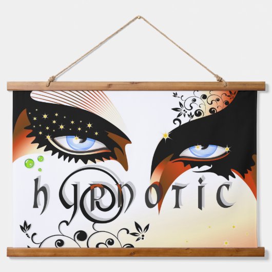 Blauwe ogen Mode make-up Hangend Wandkleed (Voorkant)