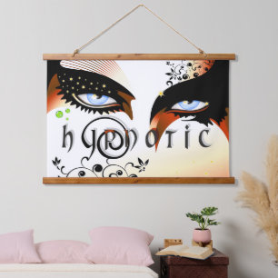 Blauwe ogen Mode make-up Hangend Wandkleed