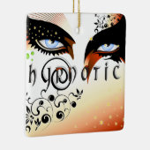 Blauwe ogen Mode make-up Keramisch Ornament (Rechts)