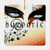 Blauwe ogen Mode make-up Keramisch Ornament (Achterkant)