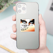 Blauwe ogen Mode make-up Sticker (Telefoon)