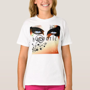 Blauwe ogen Mode make-up T-shirt