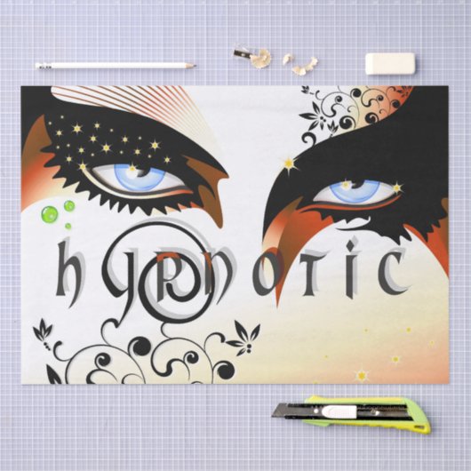 Blauwe ogen Mode make-up Tissuepapier (Craft)