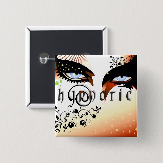 Blauwe ogen Mode make-up Vierkante Button 5,1 Cm (Voorkant /achterkant)