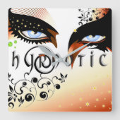 Blauwe ogen Mode make-up Vierkante Klok (Voorkant)