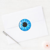 Blauwe ogen ronde sticker (Envelop)
