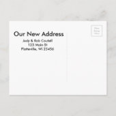 Blauwe ogen Siamese kat met "We zijn bewegend teke Aankondigingskaart (Achterkant)