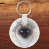 Blauwe ogen siamese kat sleutelhanger (Voorkant)