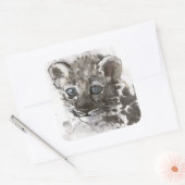 Blauwe ogen vierkante sticker (Envelop)