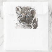 Blauwe ogen vierkante sticker (Tas)