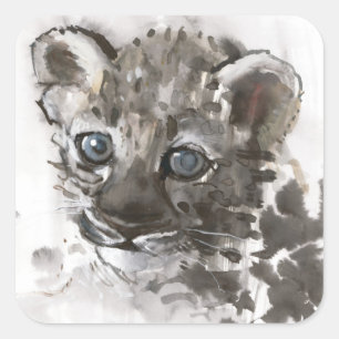 Blauwe ogen vierkante sticker