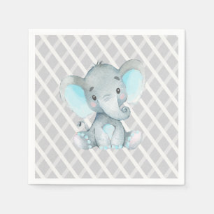 Blauwe Olifant Baby Borrel Jongen Servet