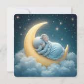 Blauwe Olifant Baby Jongen Douche Kaart (Voorkant)