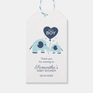 Blauwe Olifant Baby Shower Dank Je Favoriet Cadeaulabel