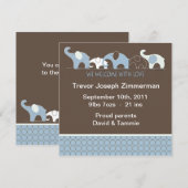 Blauwe olifant Baby zonder foto Aankondiging (Voorkant / Achterkant)