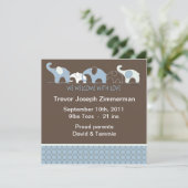 Blauwe olifant Baby zonder foto Aankondiging (Staand voorkant)