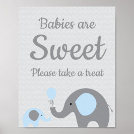 Blauwe olifant baby's zijn lekker.. poster