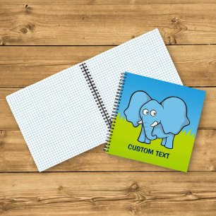 Blauwe Olifant Cartoon Notitieboek