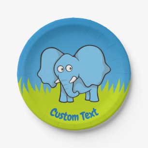 Blauwe olifant cartoon papier bord