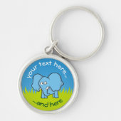 Blauwe olifant cartoon sleutelhanger (Voorkant)