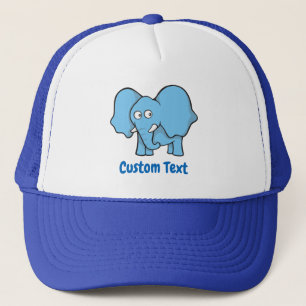 Blauwe olifant cartoon vrachtwagen trucker pet
