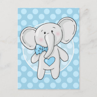 Blauwe olifant - Cute Baby Boys Room Nursery Briefkaart