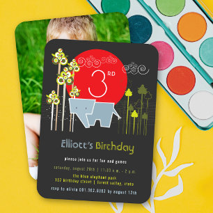 Blauwe olifant in de bosvriendjeswedstrijd kaart