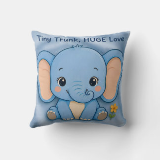 ~ BLAUWE OLIFANT ~ Kleine slurf grote liefde ~ Kussen
