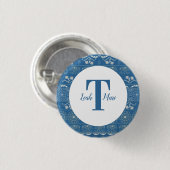 Blauwe Olifant Mandala Ronde Button 3,2 Cm (Voorkant /achterkant)