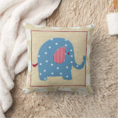 Blauwe olifant met witte pooldots kussen (Deken)