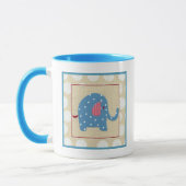 Blauwe olifant met witte pooldots mok (Links)